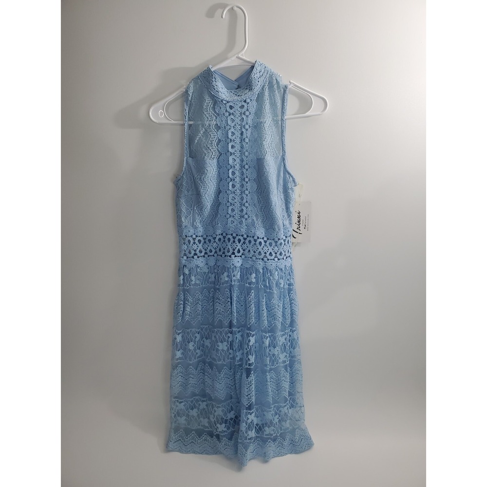 Trixxi Women's Sleeveless Mesh Back Zip‎ Up Gown, 7 - Picture 2 of 8